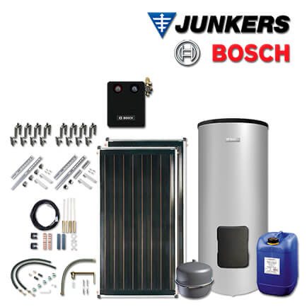 4,2m² Junkers Bosch Solaranlage SO415 mit FCC220-2V, WS 300-5 PK1 C, Aufdach