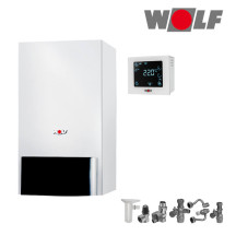 Wolf CGU-2K-24 24kW Gas-Heizwert-Kombitherme, Regelung RM-2, Aufputz, E / H