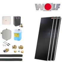 6,9m² Wolf CFK-1 Solaranlage, Systempaket mit Regelung SM1-2