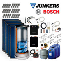 15,3m² Junkers Bosch Solaranlage SO797 mit FT226-2V, BS 750-6 ER 1 B, Aufdach