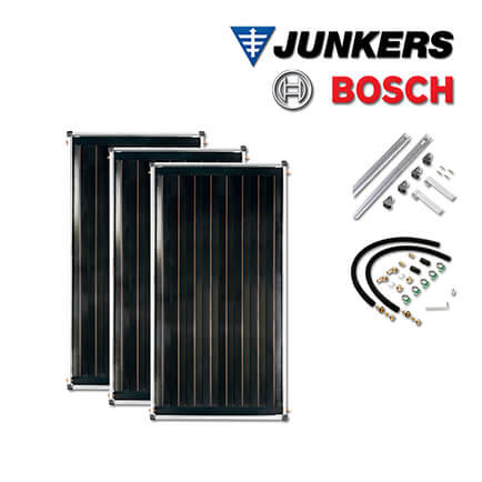 6,3m² Junkers Bosch Solaranlage SO408 mit FCC220-2V, Aufdachmontage