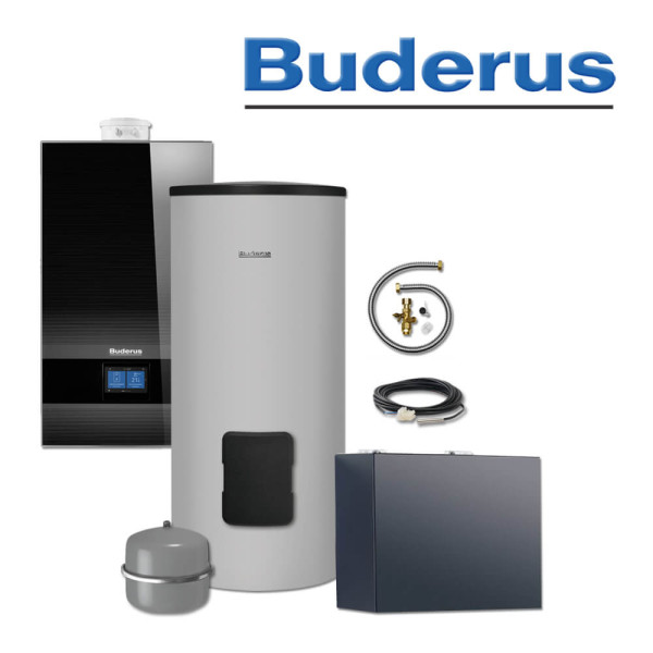 Buderus GB182i.2-15, W49, Brennwertgerät, schwarz, SU160, 160 l, BC400, Erdgas