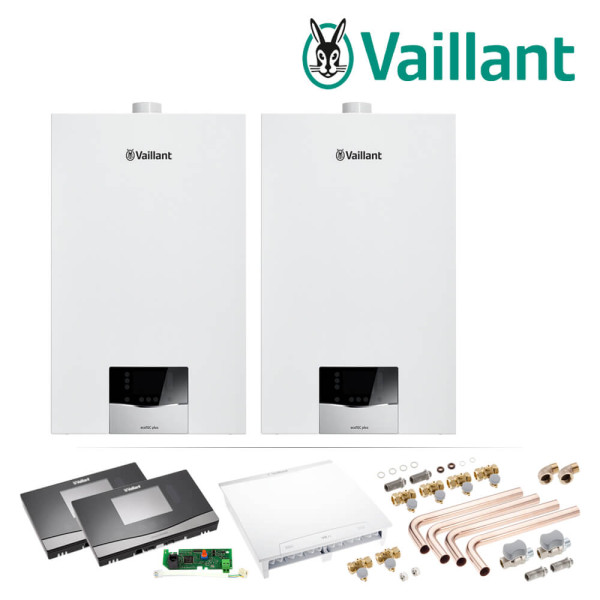 Vaillant Paket 1.145/2 ecoTEC 2er-Kaskade VC 10 CS/1-5, VRC 720/3, Zubehör