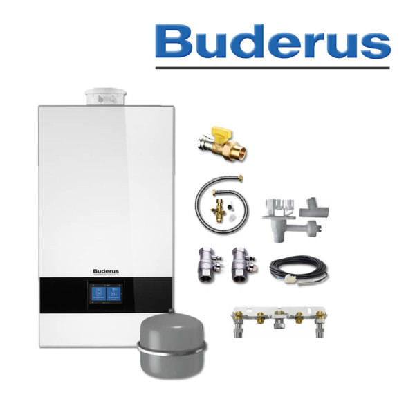 Buderus GB182i.2-15, W42 S, Gas-Brennwerttherme, weiß, Logamatic BC400, Erdgas