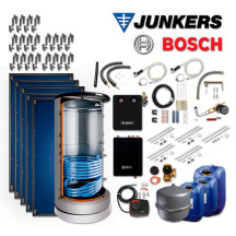 12,8m² Junkers Bosch Solaranlage SO796 mit FT226-2V, BS 750-6 ER 1 B, Aufdach