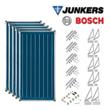 10,5m2 Junkers Bosch Solaranlage SO414 mit FCC220-2V, Flachdachmontage