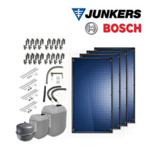 10,2m² Junkers Bosch Solaranlage SO7-CSW2 mit FT226-2V, Aufdach-Montageset