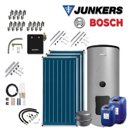 6,3m² Junkers Bosch Solaranlage SO416 mit FCC220-2V, WS 400-5 EKP1 B, Aufdach