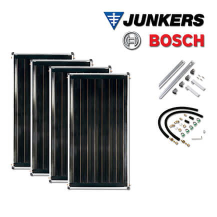 8,4m² Junkers Bosch Solaranlage SO409 mit FCC220-2V, Aufdachmontage