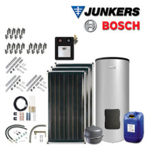 6,3m² Junkers Bosch Solaranlage SO424 mit FCC220-2V, WS 300-5 PK1 C, Aufdach