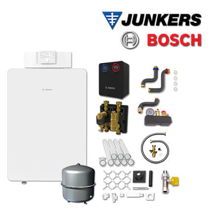 Junkers Bosch GCF810 mit Gaskessel GC8000iF-15, HSM25/6 MM100, Abgas Schacht