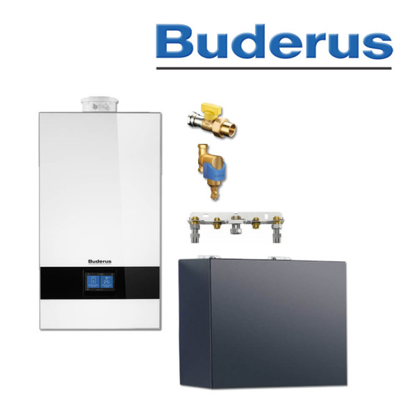 Buderus GB182i.2-20 KD, W47, Kombitherme 20 kW, weiß, BC400, MS100, AP, Erdgas