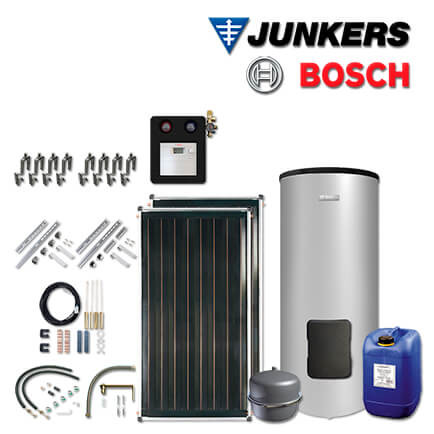 4,2m² Junkers Bosch Solaranlage SO419 mit FCC220-2V, WS 300-5 PK1 C, Aufdach