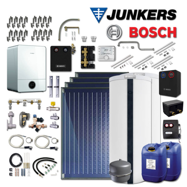 Junkers Bosch Gas-Brennwerttherme GC9001iW 20 H, GC-Sys947 mit 4xFKC-2S, CS750C