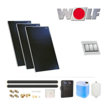 6,9 m² Wolf CFK-1 Solaranlage, Systempaket mit Regelung SM2-2