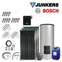 6,3m² Junkers Bosch Solaranlage SO425 mit FCC220-2V, WS 300-5 PK1 C, Aufdach