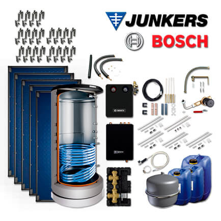 12,8m² Junkers Bosch Solaranlage SO793 mit FT226-2V, BS 750-6 ER 1 B, Aufdach