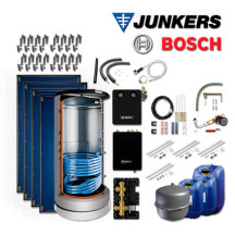 10,2m² Junkers Bosch Solaranlage SO792 mit FT226-2V, BS 750-6 ER 1 B, Aufdach