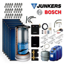 15,3m² Junkers Bosch Solaranlage SO794 mit FT226-2V, BS 750-6 ER 1 B, Aufdach