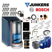 11,9m² Junkers Bosch Solaranlage SO596 mit FKC-2S, BS 750-6 ER 1 B, Aufdach