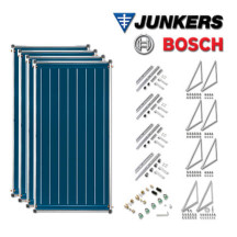 8,4m2 Junkers Bosch Solaranlage SO413 mit FCC220-2V, Flachdachmontage