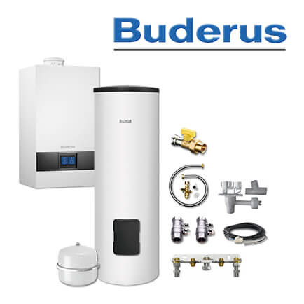 Buderus GB172i.2-15, W24 S, Gas-Brennwertgerät, 285 l Speicher SM310, BC400, E/H